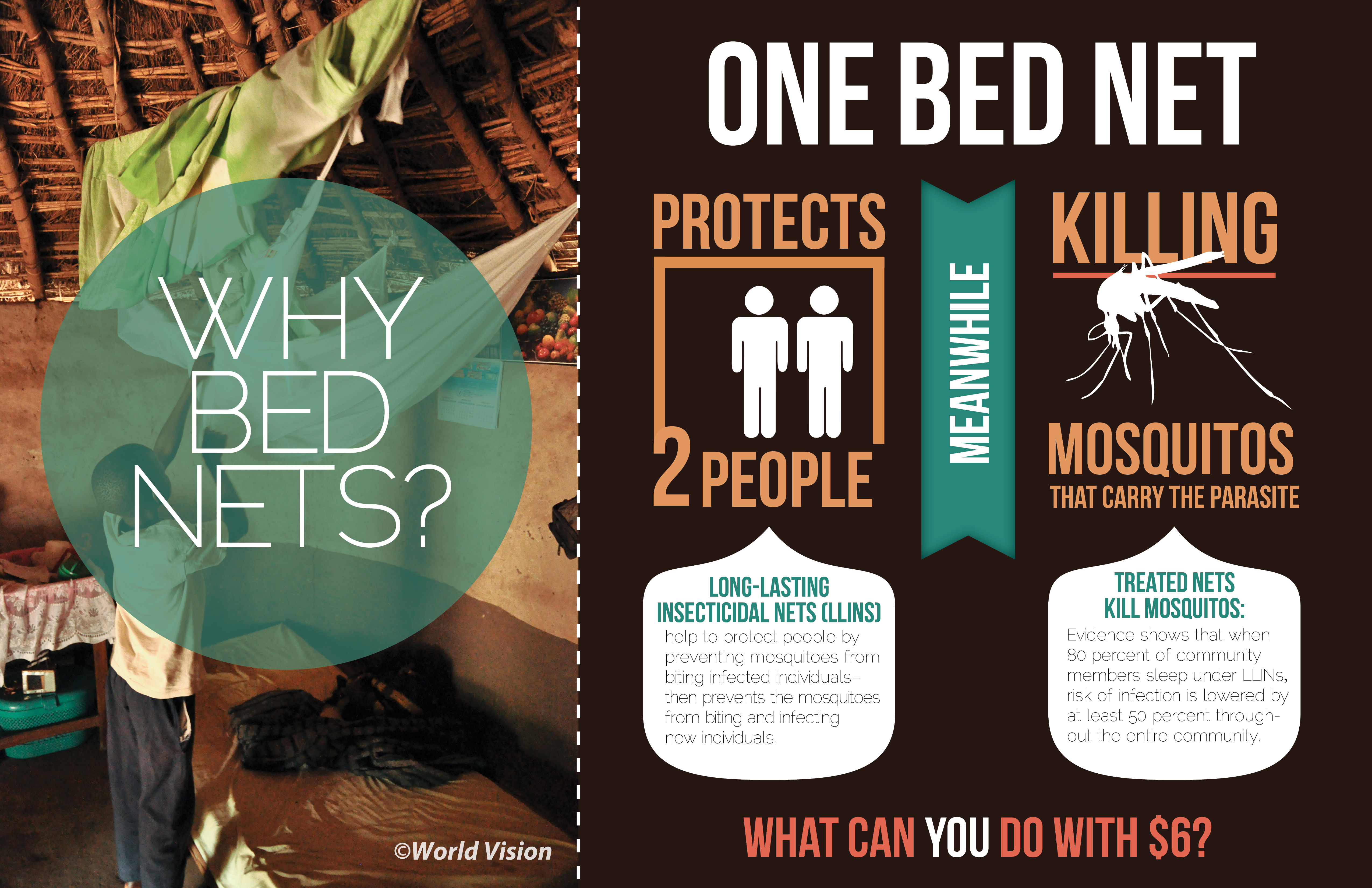End Malaria by 2015. World Vision Buying bed nets and donating to